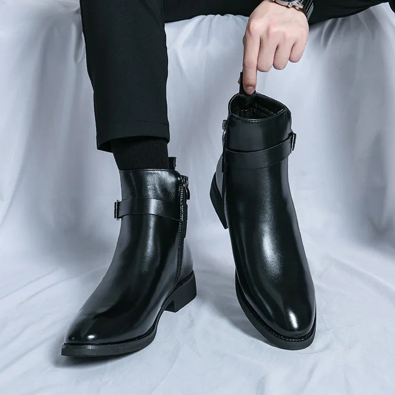 Sergio Genuine Leather Chelsea Boots