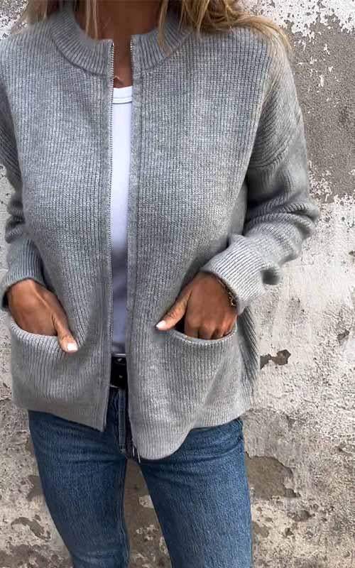 Matilda™ - Cotton Zip-Up Cardigan